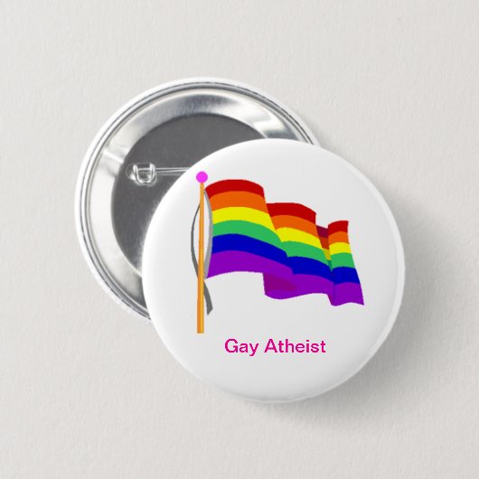 Homosexueller atheistischer Knopf Button (Vorne & Hinten)