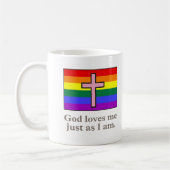 Homosexueller christlicher Flaggenslogan Kaffeetasse (Links)