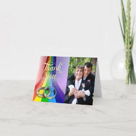 Homosexueller die Wedding Regenbogen und Ringe Dankeskarte