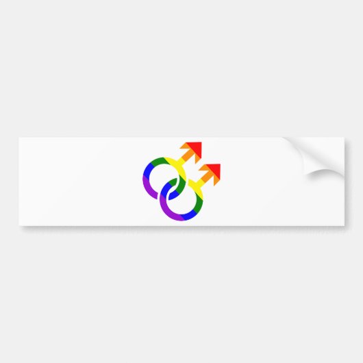 Homosexueller männlicher Regenbogen Autoaufkleber (Vorne)