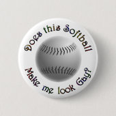 Homosexueller Softball Button (Vorderseite)
