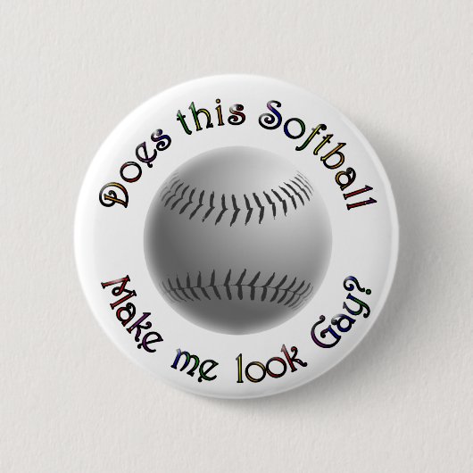 Homosexueller Softball Button (Vorderseite)