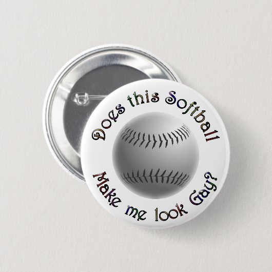 Homosexueller Softball Button (Vorne & Hinten)