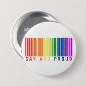 Homosexueller und stolzer Barcode Button (Vorne & Hinten)