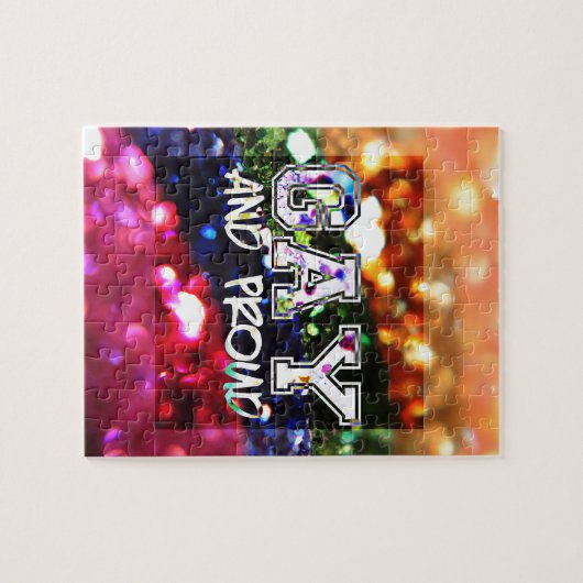Homosexueller und stolzer Regenbogen-Entwurf Puzzle (Horizontal)