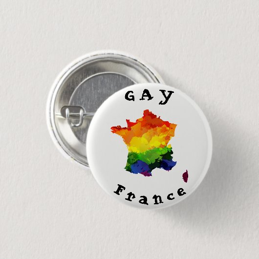 HOMOSEXUELLES Frankreich-Abzeichen Button (Vorne & Hinten)