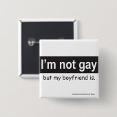 Homosexuelles Freund-Quadrat Button (Vorne & Hinten)