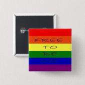 Homosexuelles, lesbischer Regenbogen-Knopf Button (Vorne & Hinten)