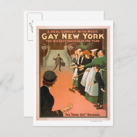 Homosexuelles neues YorkRich Herr-Theater-Plakat Postkarte (Vorne/Hinten)