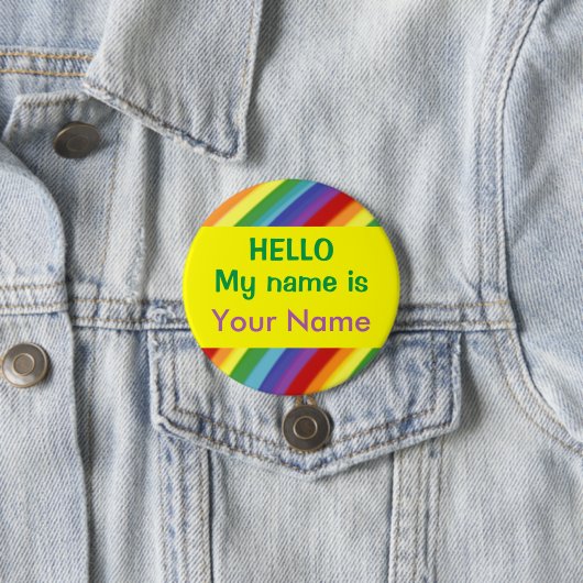 Homosexuelles oder Kinderregenbogen hallo mein Button (Beispiel)