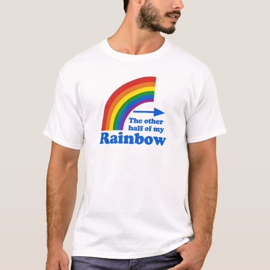 Homosexuelles Recht des Spaßregenbogens halb T-Shirt (Vorderseite)