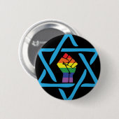 Homosexuelles schwarzes jüdisches button (Vorne & Hinten)