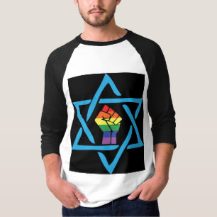 Homosexuelles schwarzes jüdisches T-Shirt