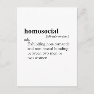 HOMOSOZIAL (Definition) Postkarte
