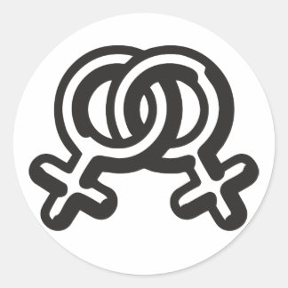 HomoWomen Runder Aufkleber