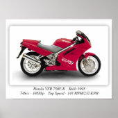Honda VFR 750F-R Motorrad - A3 Poster (Vorne)