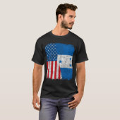 Honduran American Flag Half USA Honduras Root Prou T-Shirt (Vorne ganz)