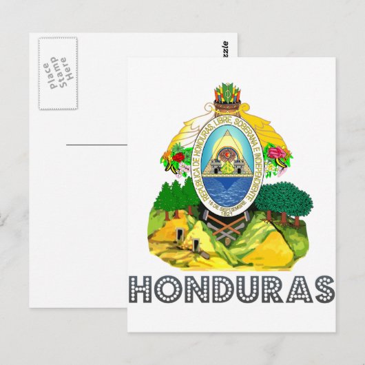 Honduran Emblem Postkarte (Vorne/Hinten)