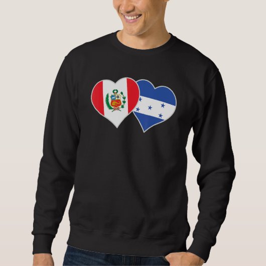 Honduran Peruvian Flag Love Honduras Peru Heart Sweatshirt (Vorderseite)