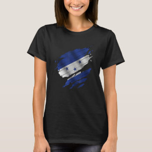 Honduran Root Torn Ripped Hondura Flag T-Shirt