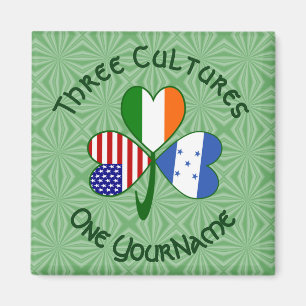 Honduranisch Irisch Amerikanische Flagge Kleeblatt Magnet