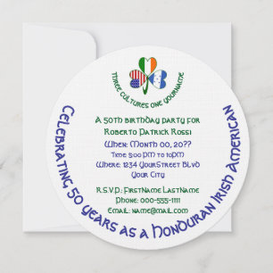 Honduranisch Irisch Amerikanischer Shamrock Geburt Einladung