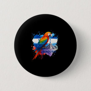 Honduranische Flagge Scharlachroter Ara Copan Hond Button