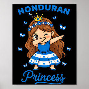 Honduranische Prinzessin dabbing süßes Mädchen hon Poster