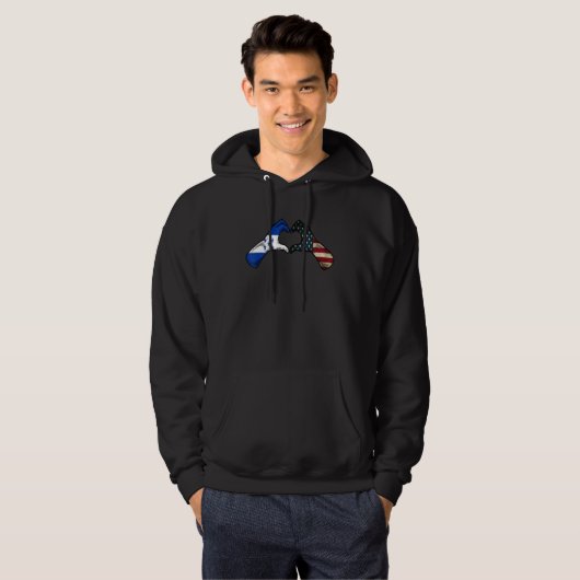 Honduras American USA Flag - USA Honduran Heart_1 Hoodie (Vorne ganz)