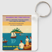 Honduras BAHIA DE TRUJILLO Retro poster Schlüsselanhänger (Rückseite)