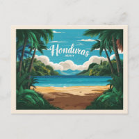 Honduras Beach Retro Travel