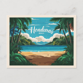 Honduras Beach Retro Travel Postkarte