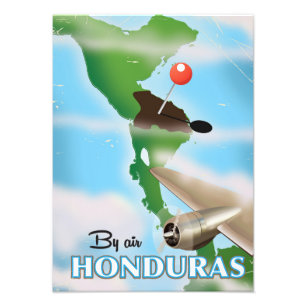 Honduras By air vintage reise poster