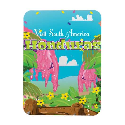 honduras Cartoon Travel Print. Magnet (Vertikal)