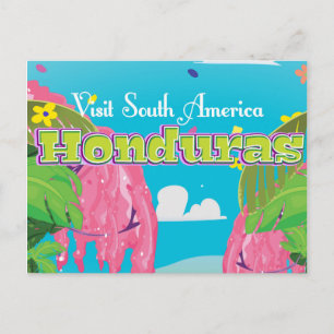 honduras Cartoon Travel Print. Postkarte