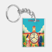 Honduras CHOLUTECA RELOJ Retro poster Schlüsselanhänger (Vorderseite links)