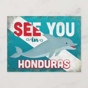 Honduras-Delfin - Retro Vintage Reise Postkarte
