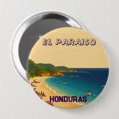 Honduras EL PARAISO Retro poster Button (Vorne & Hinten)