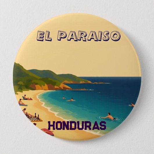 Honduras EL PARAISO Retro poster Button (Vorderseite)