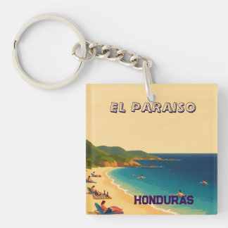 Honduras EL PARAISO Retro poster Schlüsselanhänger