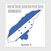 Honduras Flag Charming Patriotic Map Aufkleber (Blatt)