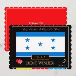 Honduras Flag & Happy New Year/Best Wishs Card Feiertagskarte