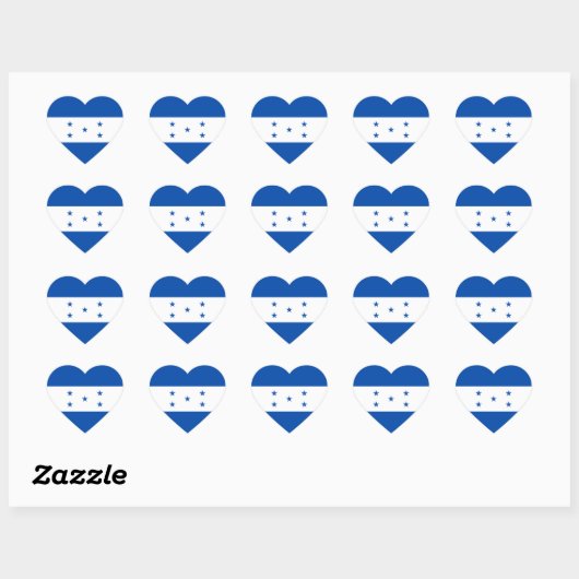 Honduras Flag Heart Sticker (Blatt)