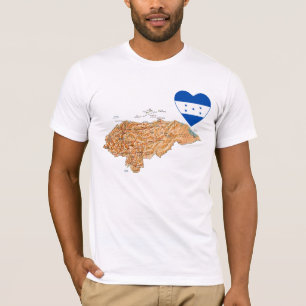 Honduras Flag Herz und T - Shirt