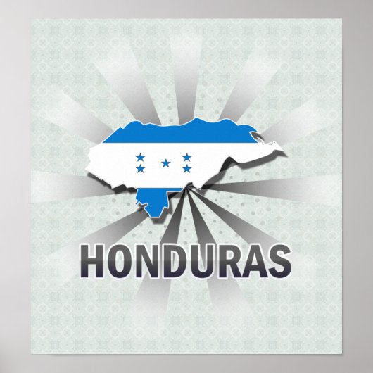 Honduras Flag Karte 2.0 Poster (Vorne)