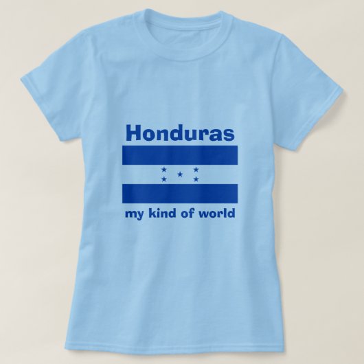 Honduras-Flag + Karte + Text-T - Shirt (Design vorne)