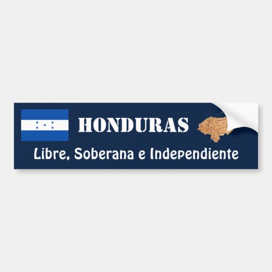 Honduras Flag + Map Autoaufkleber (Vorne)