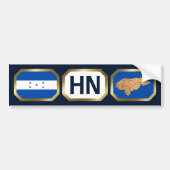 Honduras Flag Map Code Autoaufkleber (Vorne)