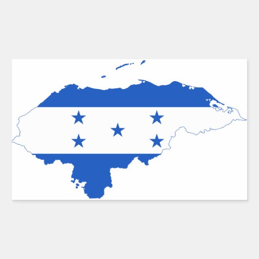Honduras Flag Map HN Rechteckiger Aufkleber (Vorderseite)