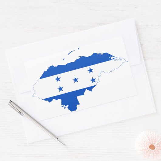 Honduras Flag Map HN Rechteckiger Aufkleber (Umschlag)